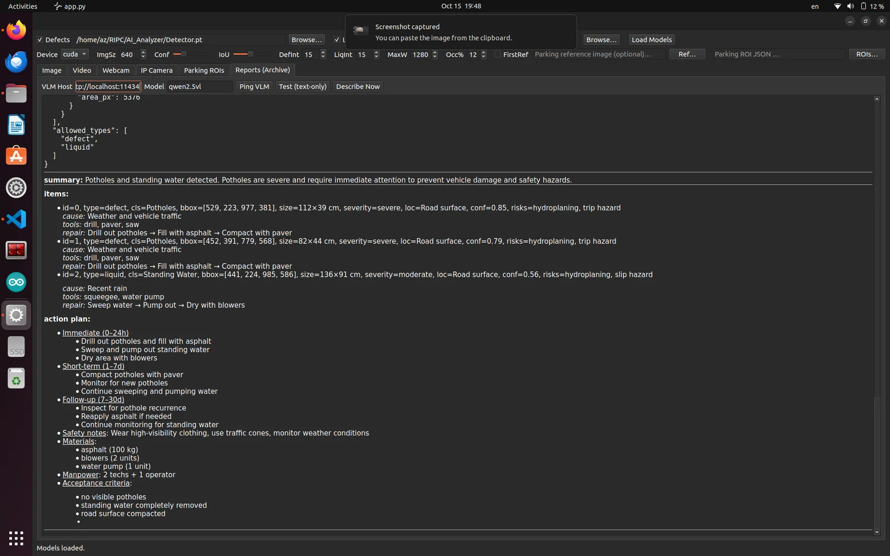 InfraGPT structured maintenance planning output